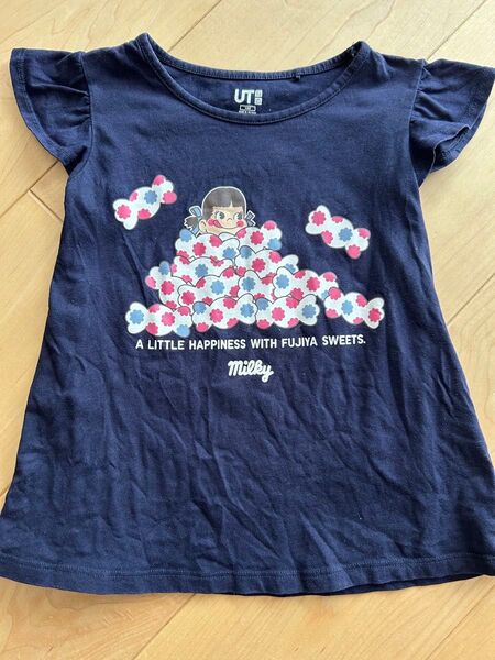 UNIQLO 不二家 ペコちゃん半袖チュニック Tシャツ【100サイズ】