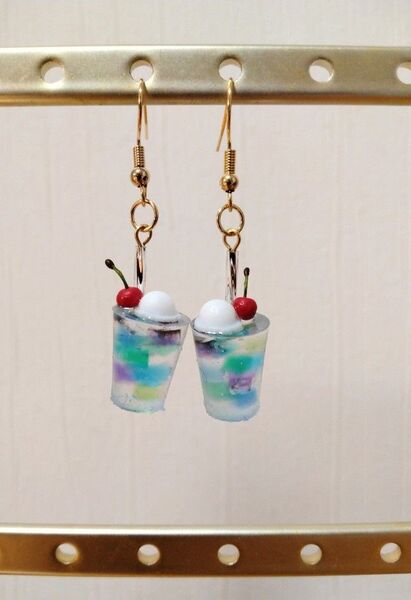 ハンドメイド ピアス ゼリーポンチ25