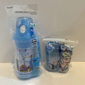 【新品未開封】値下げ不可!抗菌食洗機対応直飲みワンタッチボトル アナと雪の女王24 0.48L&抗菌ケース付おしぼりタオル