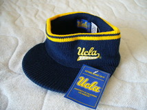 サンバイザー UCLA BRUINS ブルーインズ フダ付　ネイビーーイエロー　未使用　新品_画像1