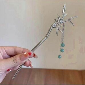 簪レディースアクセサリー浴衣着物和装和風竹日本お土産和モチーフ韓国シルバー 一本