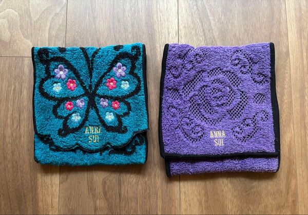 ANNA SUI アナスイ タオル素材 ポーチ 蝶 2個セット