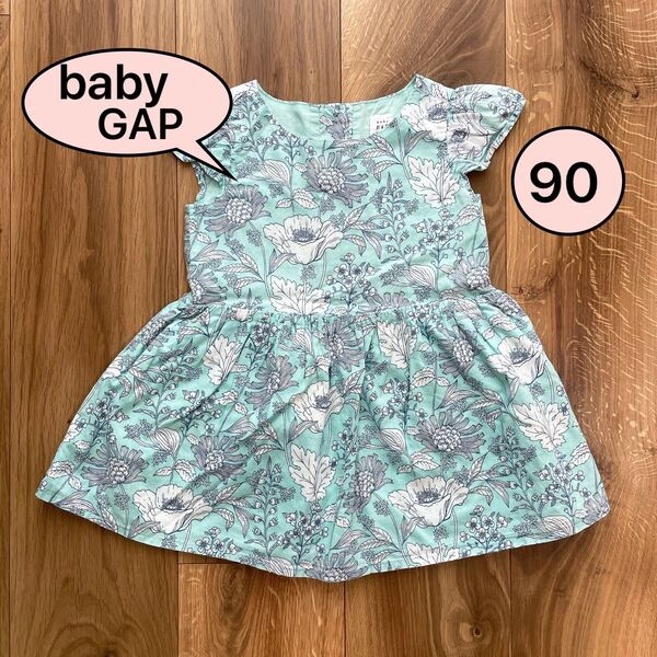 babyGAP 半袖 ワンピース チュニック ボタニカル 花柄 18-24months 90 女の子 夏服 夏物