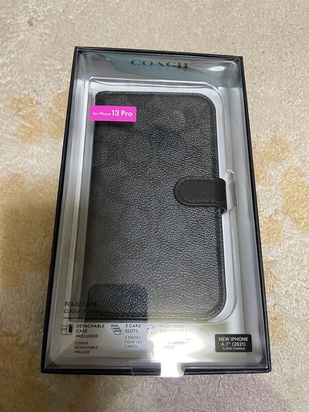 新品正規品 COACH 手帳型スマホケース iPhone12 13 14 15 16等の6.1インチ対応