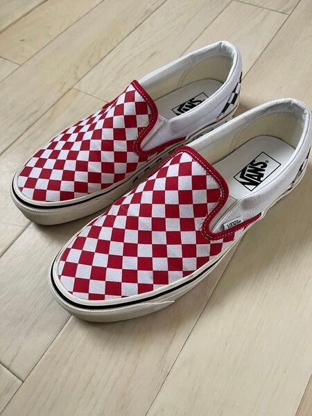 VANS ヴァンズ UA CLASSIC SLIP-ON DIAMOND CHECK 98 DX RED スリッポン US10