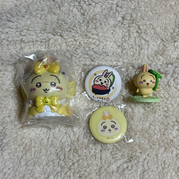 ちいかわ うさぎ4点セット むちゃまじかるなソフビ ちいかわ寿司 おかおマット
