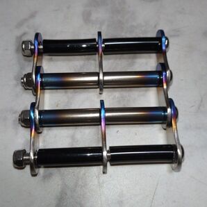 ニックス等にカスタム製作用チタン製炙り加工パイプ+3連チェーン5個セット 幅64