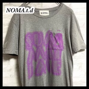 【NOMA.t.d】ノーマティーディー ポケット付プリント半袖Tシャツ メンズ Lサイズ相当 プリント 日本製 古着 紳士