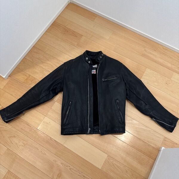 Schott シングルライダースジャケット MADE IN USA 141 36 ブラック