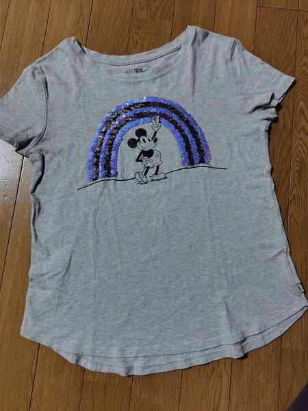 GAP ミッキー スパンコールTシャツ キッズ L