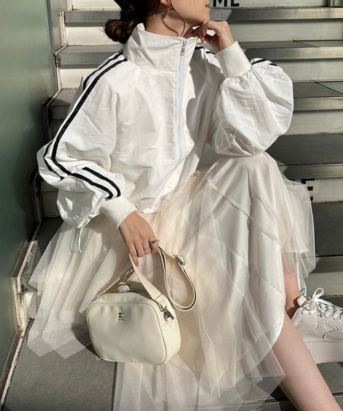 【one after another NICE CLAUP】 サイドラインショートブルゾン【ZOZO限定商品】