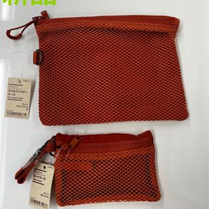 新品 無印良品 ダブルファスナーケースとポリエステルカードケース