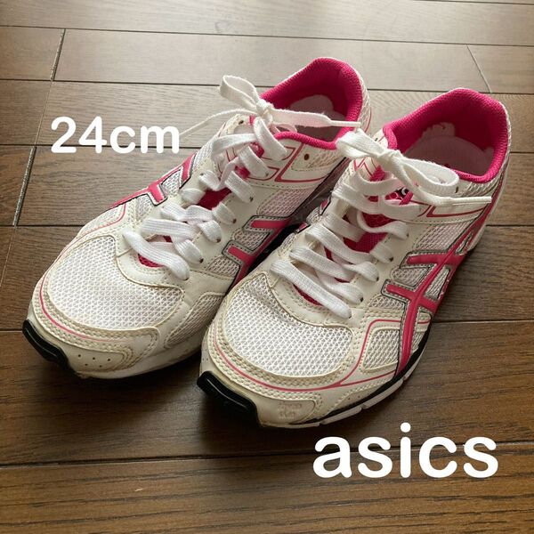 asics アシックス レディーライトレーサーTS シューズ ランニングシューズ 24cm ピンク/ホワイト