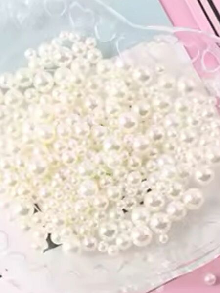 約3~5mm ホワイトカラーパール ハンドメイドパーツ デコパーツ 500個