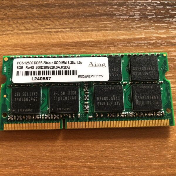AING DDR3 ノートPC用 メモリ8G