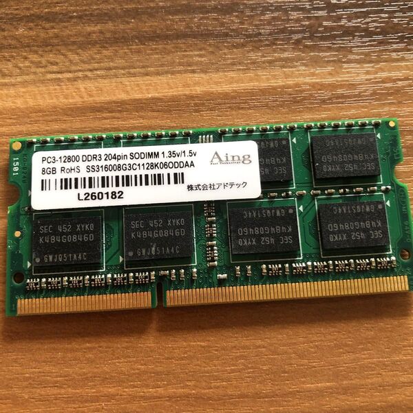 AING DDR31600MHzノートパソコン用メモリ8G
