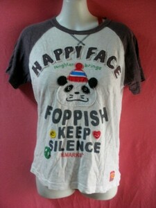 ＵＳＥＤ HAPPY MARKET Ｔシャツ サイズ約Ｍ位 白/ダークグレー系