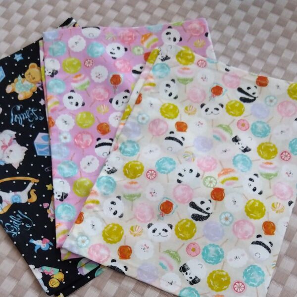 ハンドメイド ランチョンマット40 入園 入学 小学校 給食 黒 猫 パンダ