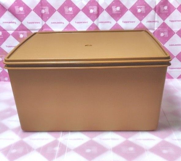 Tupperware セピアディープスーパーケース ユーズド品 収納ケース 密封容器 レトロ
