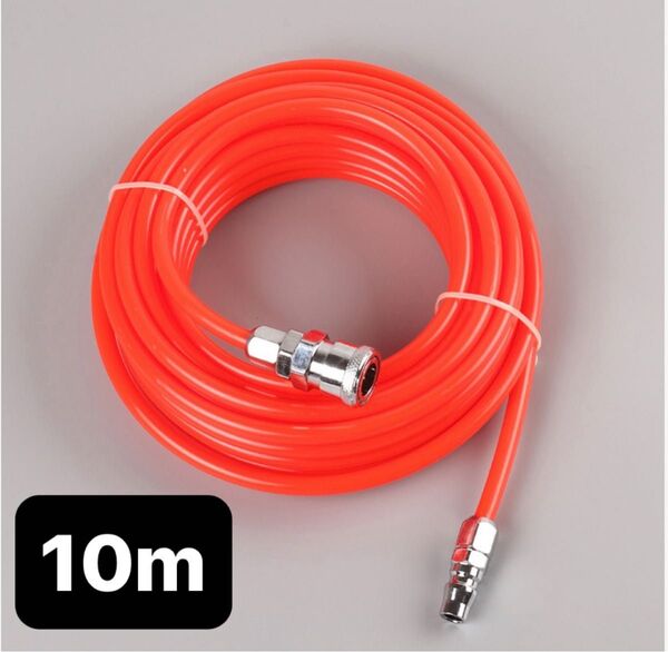 エアホース 10m 外径8mm 内径5mm カプラー 付 エアブラシ エアーコンプレッサー カプラ付 エアーツール エアーガン
