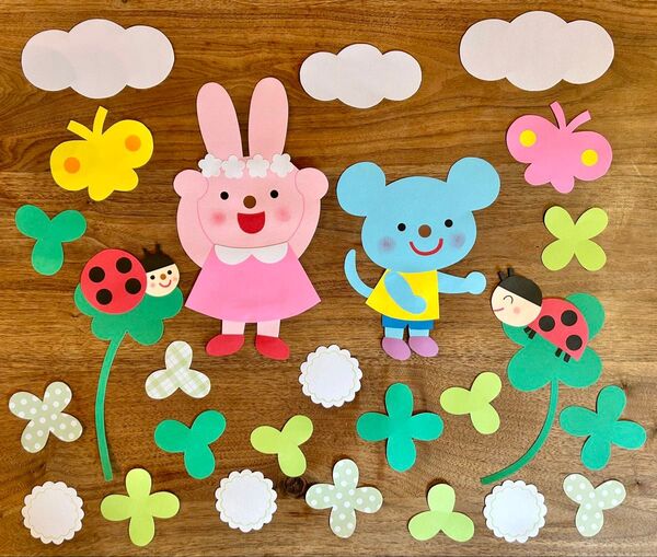 壁面飾り 5月 クローバー シロツメクサ 保育園 幼稚園