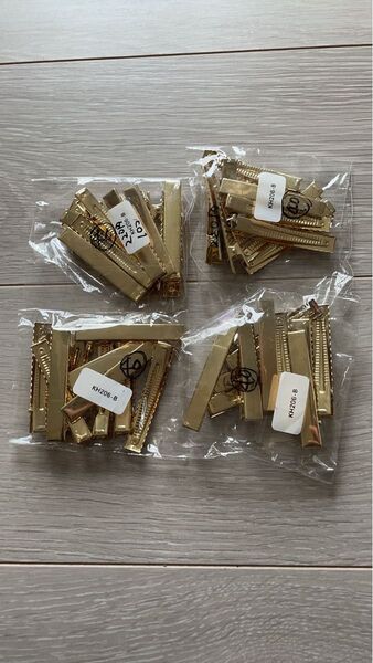 【40本セット】ヘアクリップ ヘアピン ゴールド 長方形 10mm×60mm