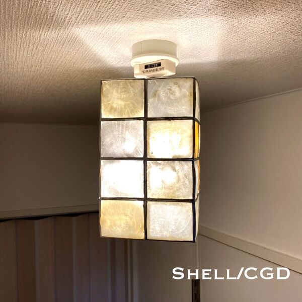 天井照明 Shell/CGDSA シーリングライト カピス貝 ランプシェード E26ソケット レトロ ハワイアン インテリア