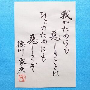 【徳川家康の名言/悪しきこと】 書道作品 筆文字アート ハンドメイド インテリア