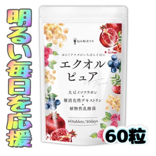 エクオルピュア イソフラボン 30日分 エクオール 乳酸菌 国内製造 サプリメント 大豆イソフラボン 美容
