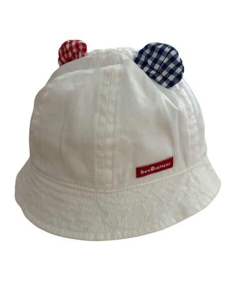 Hot Biscuits ベビー ハット 帽子 白 48cm