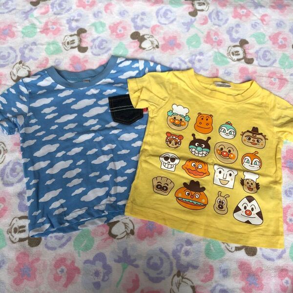 あんぱんまんTシャツと青いシャツ2枚セット 半袖Tシャツ