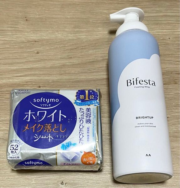 ビフェスタ 炭酸泡洗顔 ソフティモ ホワイト メイク落としシート 2点セット