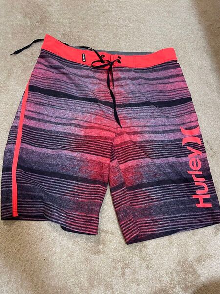 Hurley ボードショーツ メンズ 30インチ レッド ブラック 水着