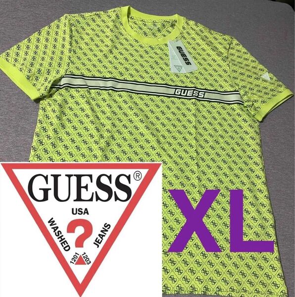GUESS Tシャツ XL イエロー 新品 未使用