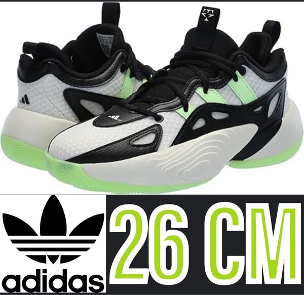 adidas 26cm Trae Unlimited 2 バスケットボールシューズ ホワイト/ブラック/グリーン