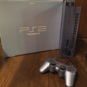 【箱付き】PlayStation2本体 Aqua メモリーカード付き プレステ2