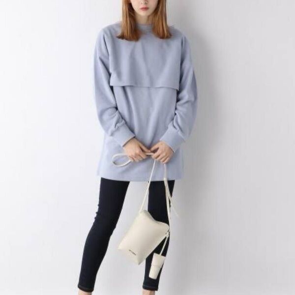 JEANASIS 3way クロップドスウェット くすみブルー 春服 韓国