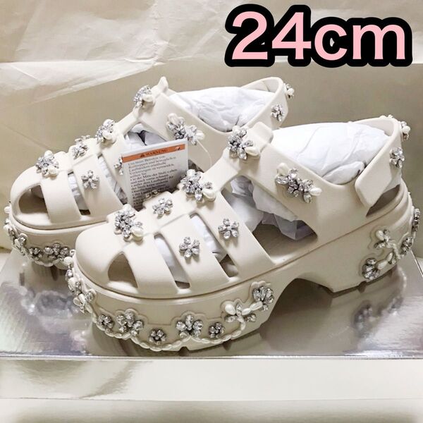 SIMONE ROCHA × Crocs Stomp Fisherman 厚底 白