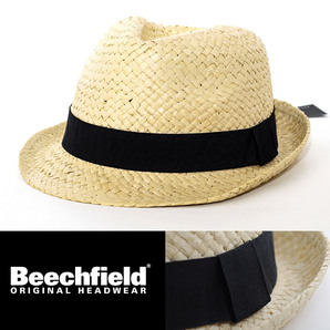 中折れ ハット 帽子 Beechfield ビーチフィールド Festival trilby ナチュラル BC720-LXL-NA ペーパーストロー イギリス ブランド