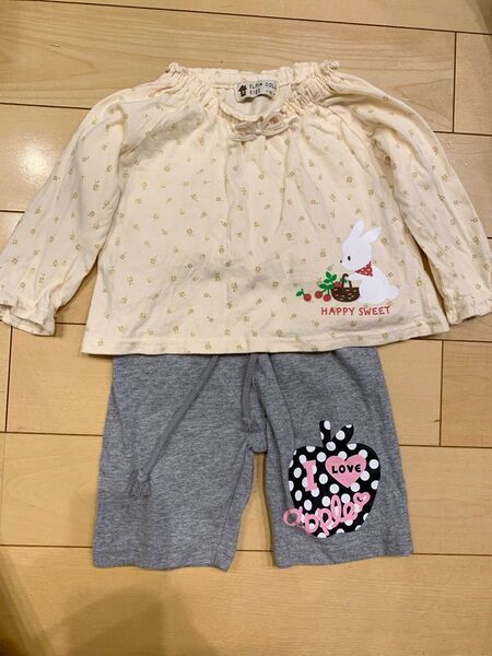 女の子 トップス パンツ セット 80 うさぎ