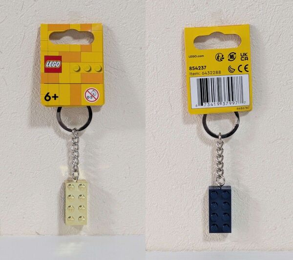 LEGO ブロック キーホルダー 金色 ゴールド 紺 ネイビー 2個セット