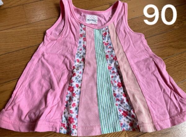 90 センチ ノースリーブ キャミソール ノースリーブ 袖なし トップス ブランシェス 女の子 花柄 ベビー キッズ チュニック