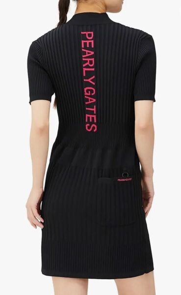 (超美品)パーリーゲイツ、モックネック、ニットワンピース、ブラック色、完売品、サイズ0