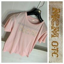 MCM O・T・C エムシーエム　マルチカラーカラー　デカロゴ 大　プリント　半袖Tシャツ　ピンク　M_画像1