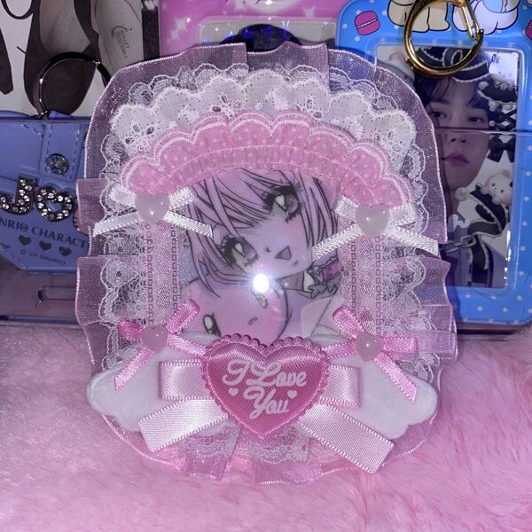 ハンドメイド 硬質ケース レースデコB8 スカラップ ribbon
