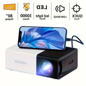 ミニプロジェクター LCD 1080P フルHD ポータブルプロジェクター 24 60インチプロジェクションムービープロジェクター