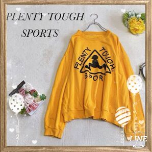 『PLENTY TOUGH SPORTS』ビックロゴ トレーナー スウェット 黄