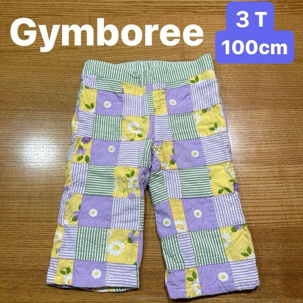 【Gymboree】(USED)ジンボリー 花柄 パッチワークデザイン 7部丈パンツ パステルカラー 3T(100cm) 女の子