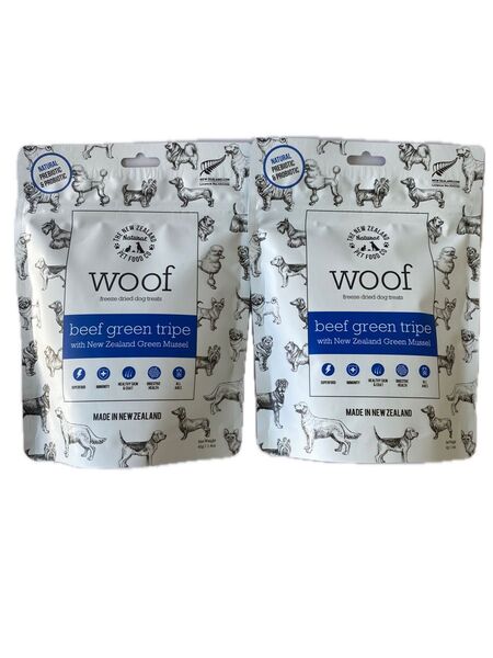woof ワフ ビーフグリーントライプwith緑イ貝 2袋 犬用