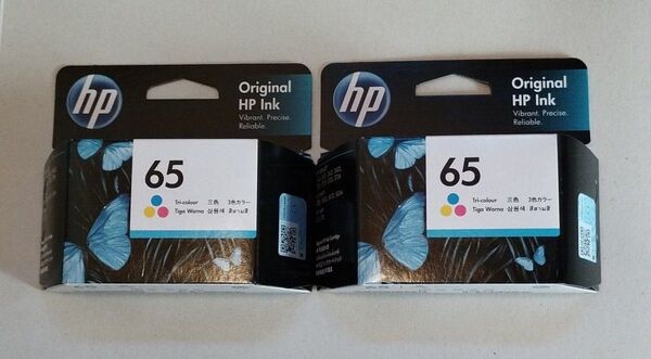 新品 未開封 HP65 純正インクカートリッジ 3色カラー 2個